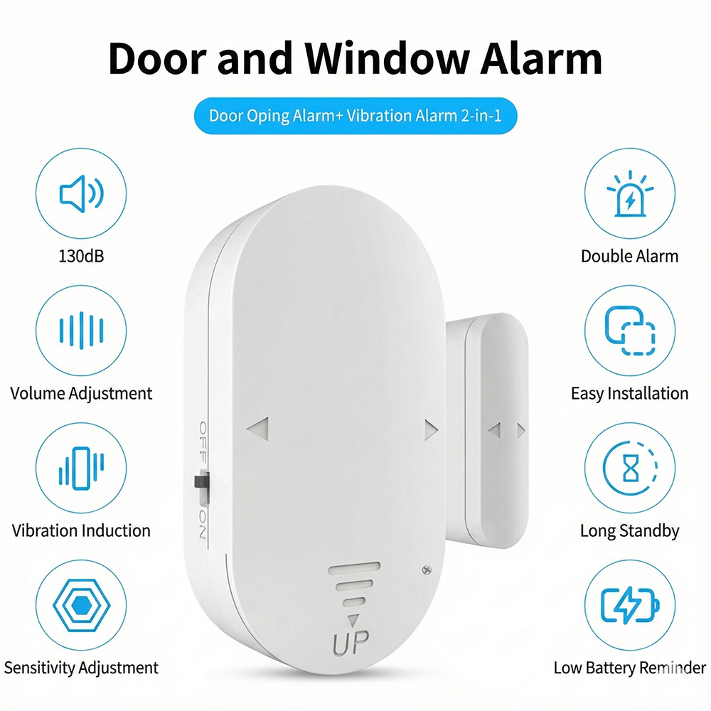 Wireless Door Window Sensor Alarm 130dB Magnetic Entry Alert Security Chime Secondary image